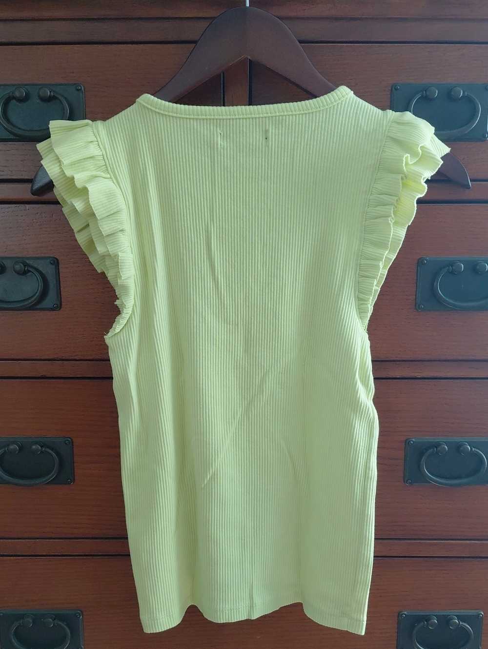 J.Crew Lemon Ruffle-Sleeve Ribbed Tank Top - Picture 3 of 5